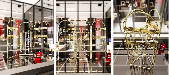 Bino Gold Paslanmaz Oval  Takı Standı 40x4x45cm