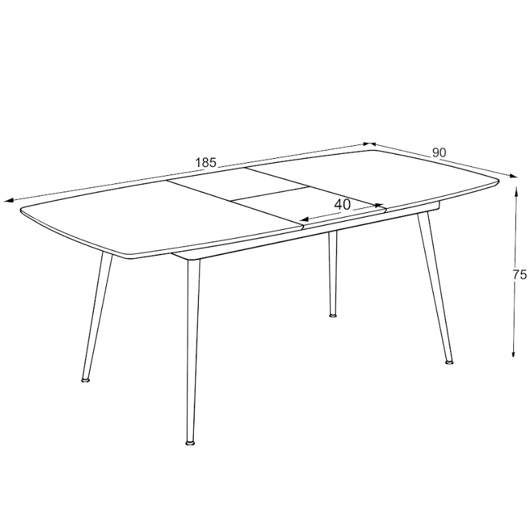 Masa Yense Dining Lumiera Siyah 145*40cm