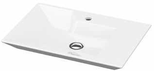 LARA Dolap Uyumlu Tezgah Üstü Lavabo Beyaz Delikli