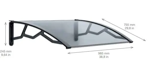 Over Door Porch Transprn Policarbon 4mm75x98x24cm