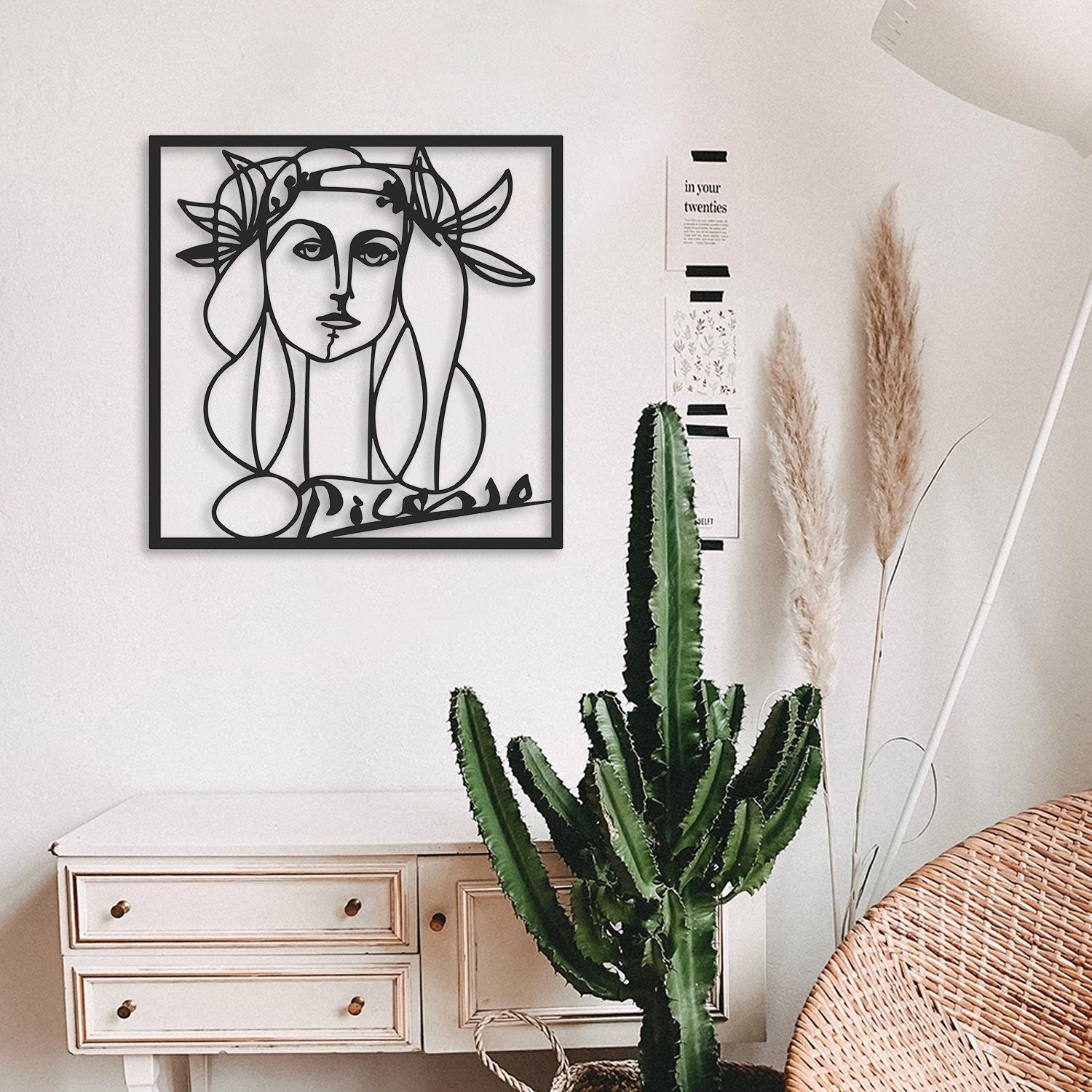 Picasso Metal Tablo Siyah 70*70cm