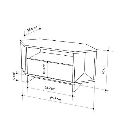 TV Sehpası Köşe Beyaz 98.7*45*35cm