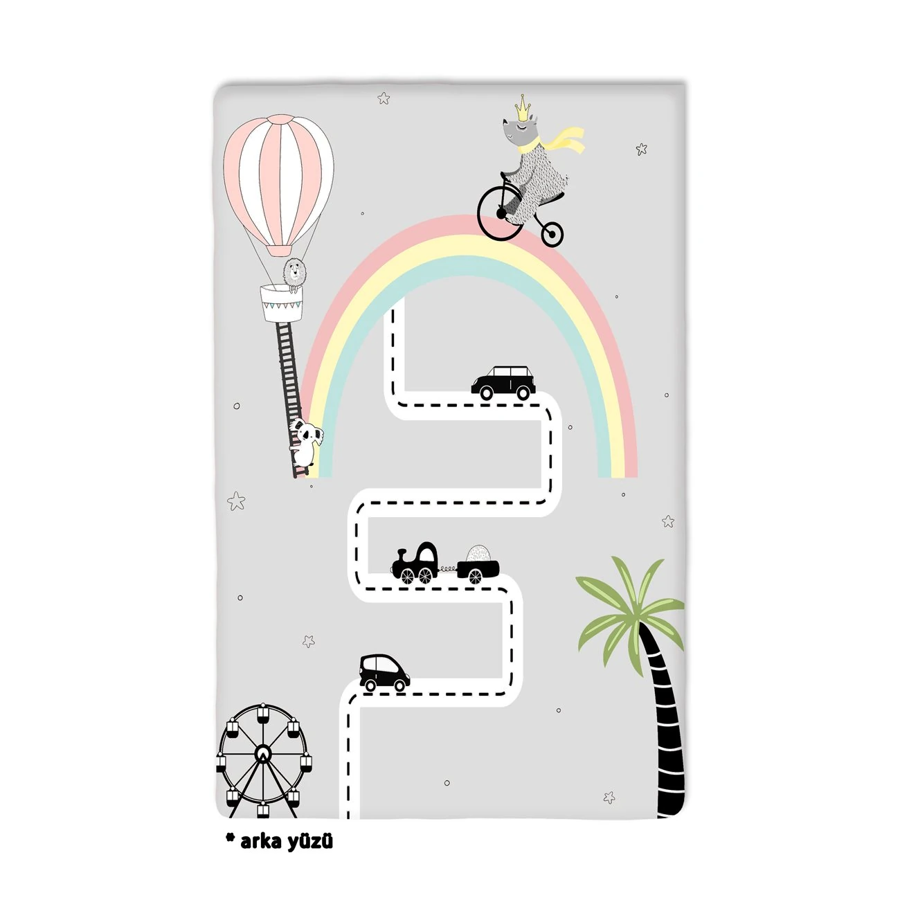 Mat Çocuk Desen Orman Yol 135x190cm