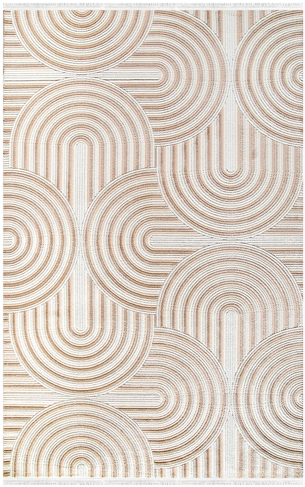 Vola Dokuma Halı Çizgili Krem Bej 80x150