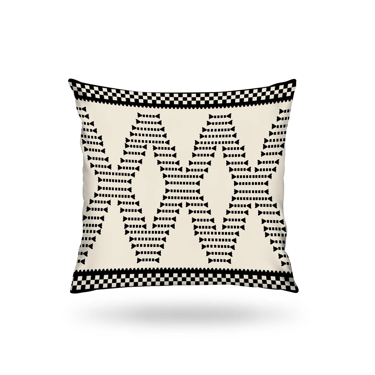 Kırlent Kılıfı İsk. Etn Desen Krem-Siyah 43x43cm