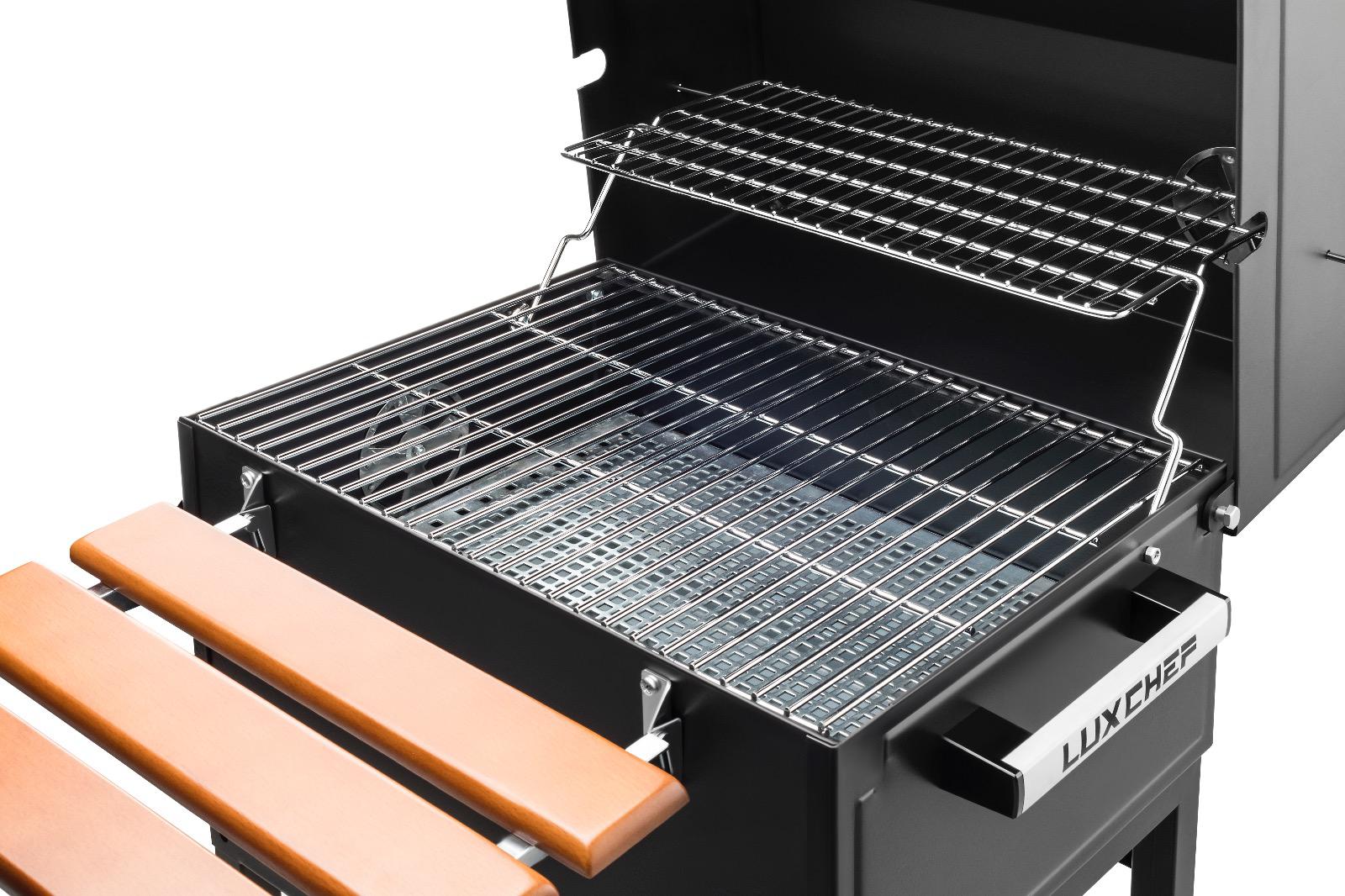 Barbekü Paslanmaz Kapaklı Siyah 80x40x102cm