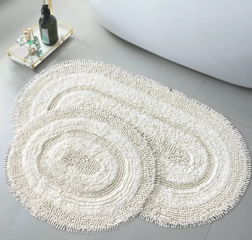 Banyo Paspas Takımı 2'li Krem 60x100 50x60 cm