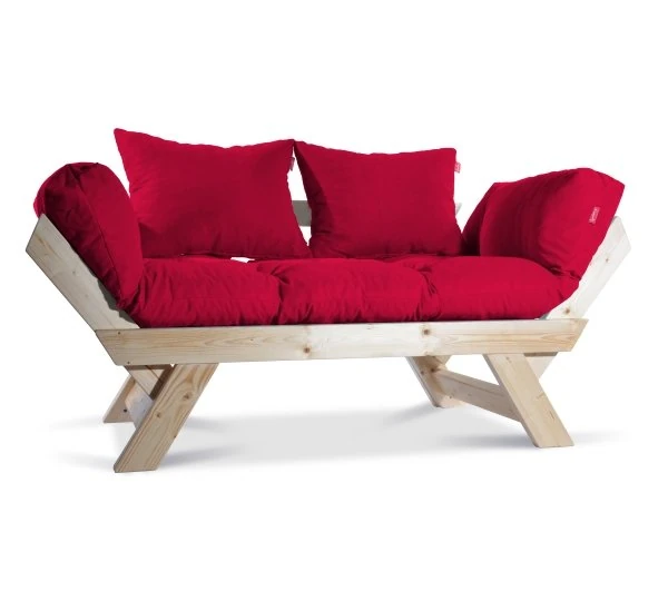 Kanepe 2li Katlanır Kombin Wood Ahşap Naturel-Kırm