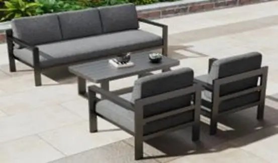 Bibao Oturma Seti 3+1+1+Side Table Antrasit Minder