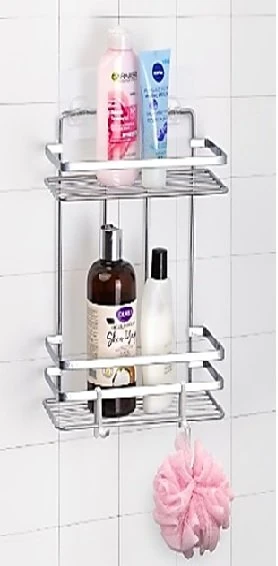 Banyo Köşe Raf D.dörtgen Mag.Fix 2 Katlı 24cm Krom