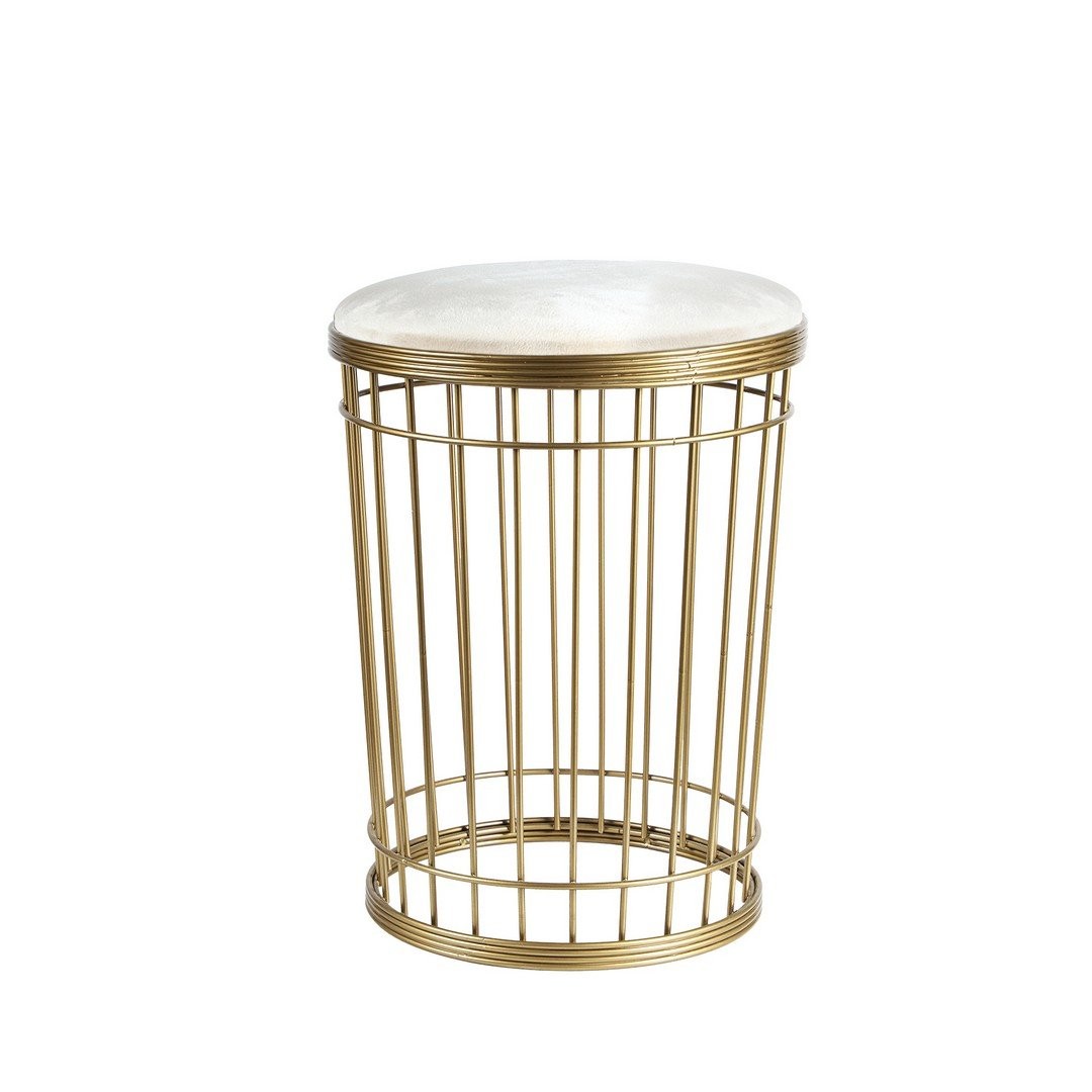 Puf Metal Simge Eskitme-Bej