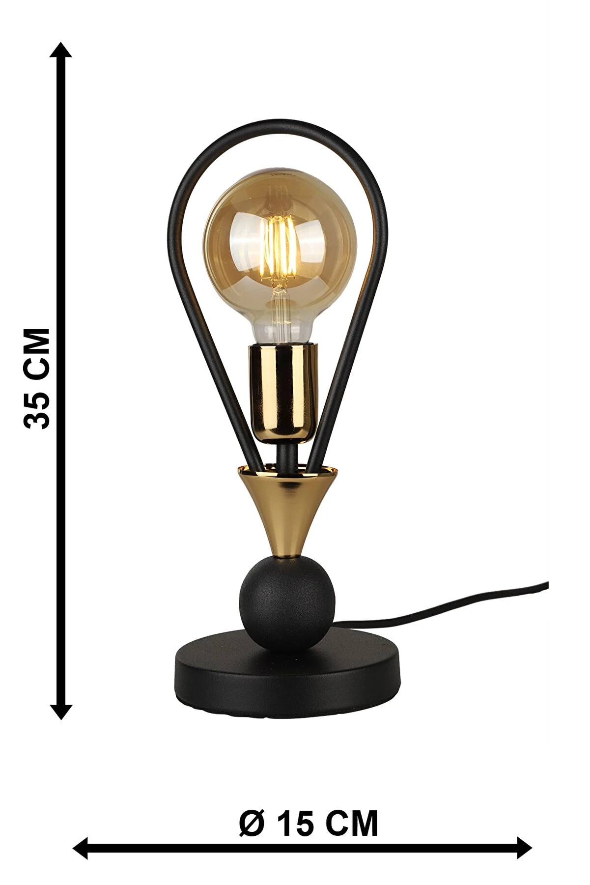 Masa Lambası Fırtına Siyah