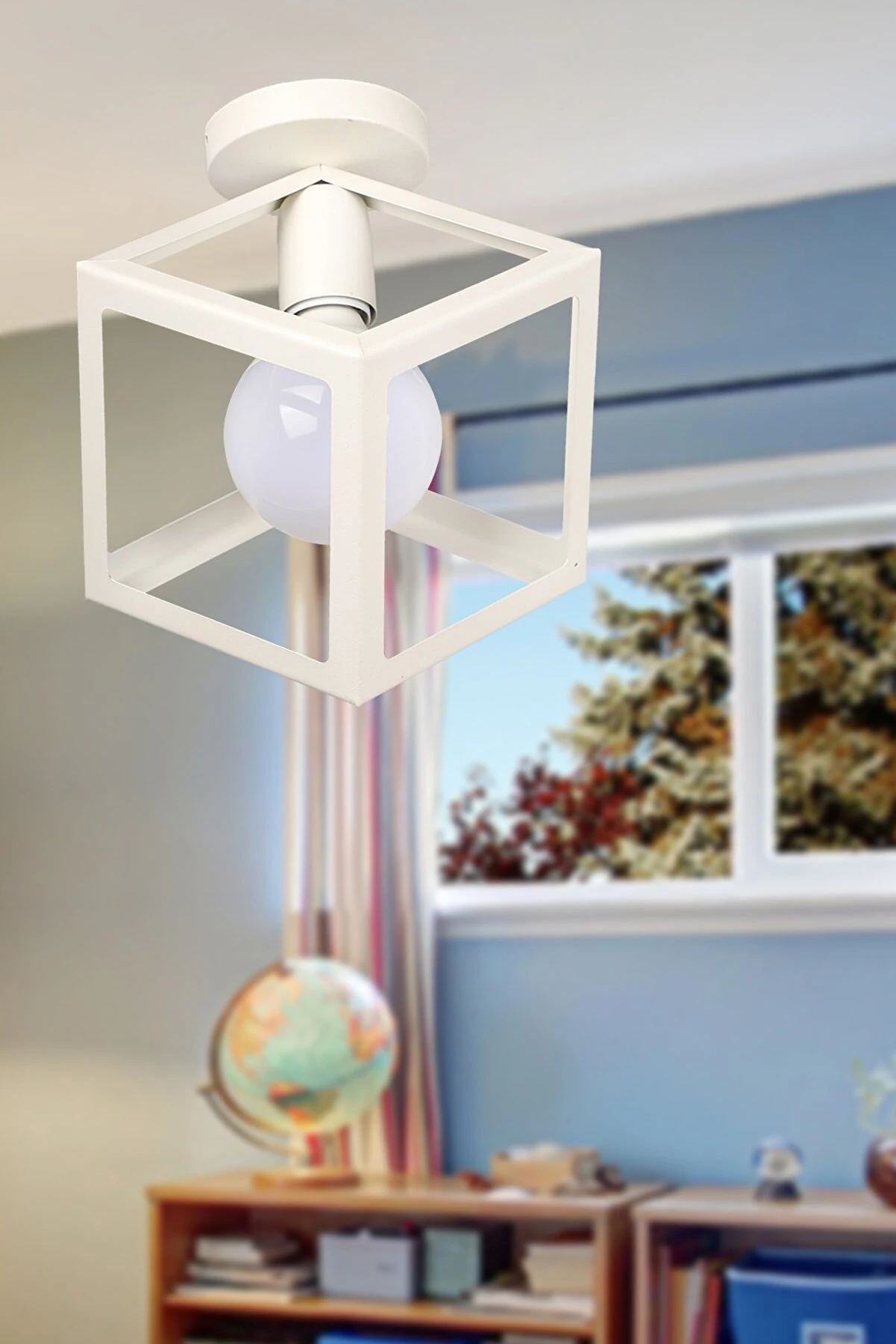 Magnezya Avize Tekli Beyaz  Tavan Montaj