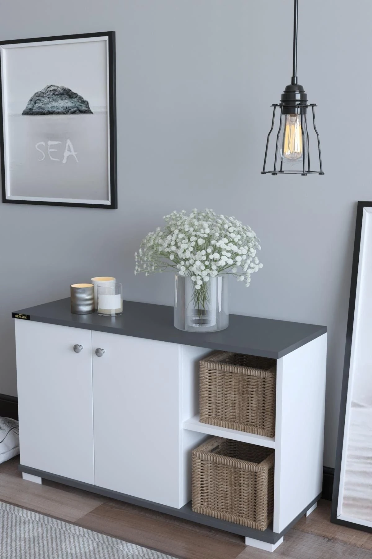 Ayakkabılık Basic Antrasit 52x33x90cm