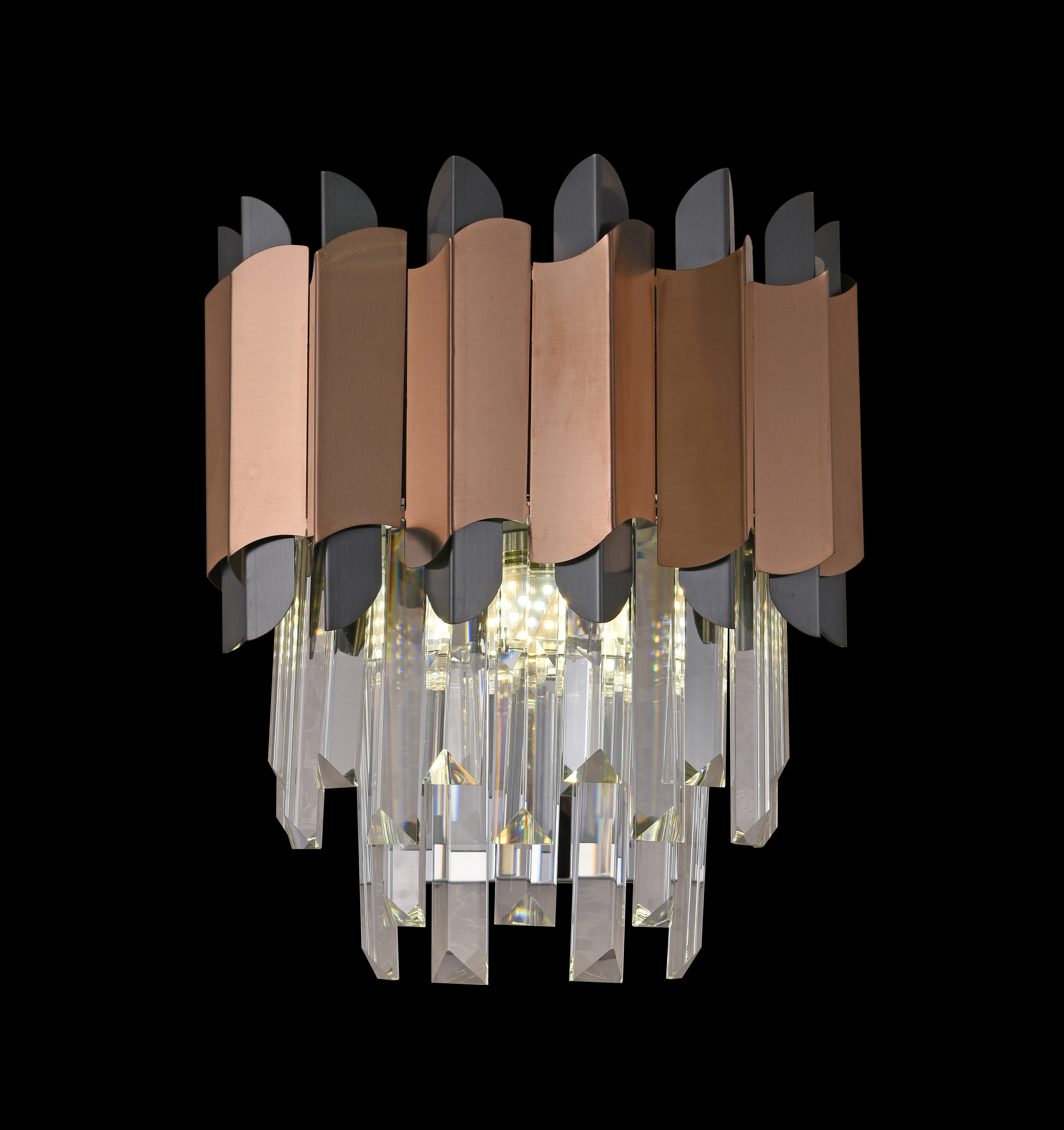 Aplik Dekoratif Kristal Rose Gold Ø25cm