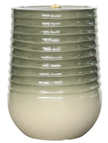 Ceramic Şelale Saksı Seramik Fildişi 28x28x37cm