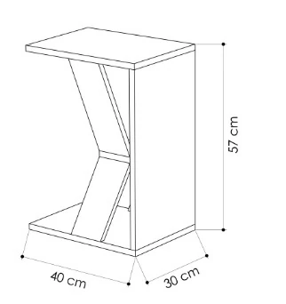 Yan Sehpa Naze Antrasit 57*40*30cm