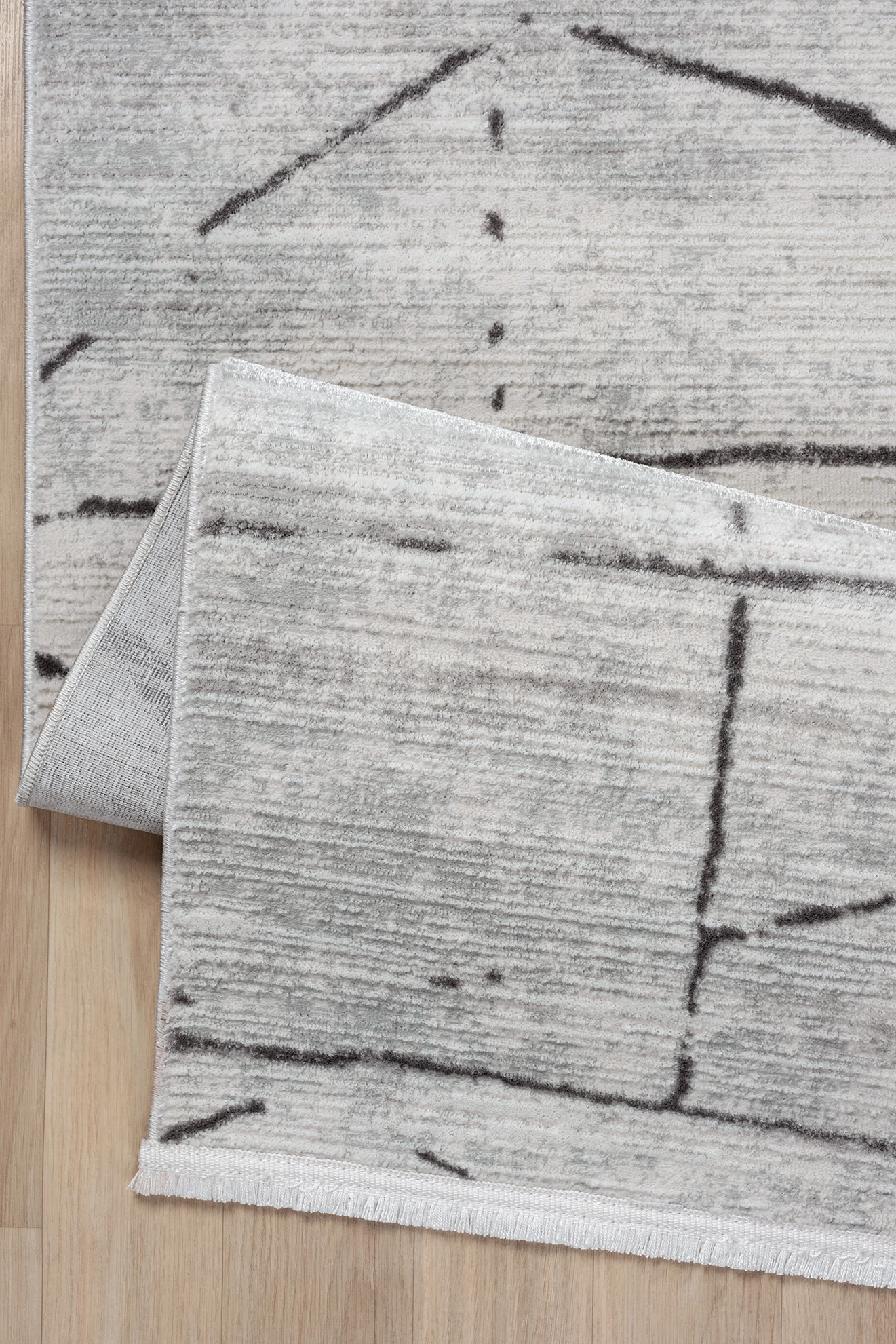 Parla Dokuma Halı Çizgili Gri 200x290