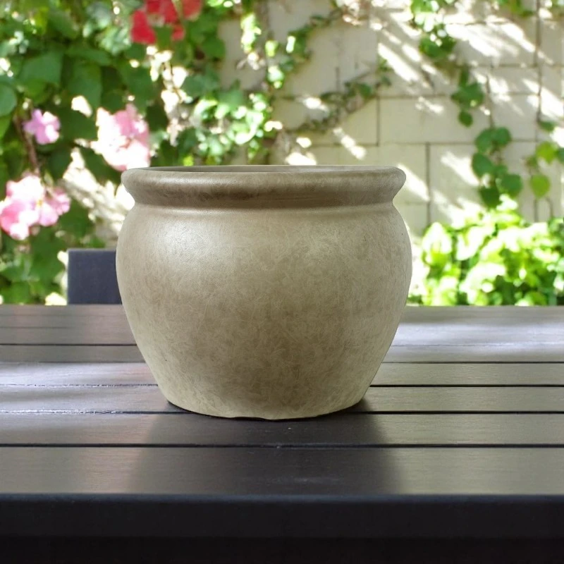 Vintage Saksı Küp Kil Krem 48x48x37cm 2'li Set