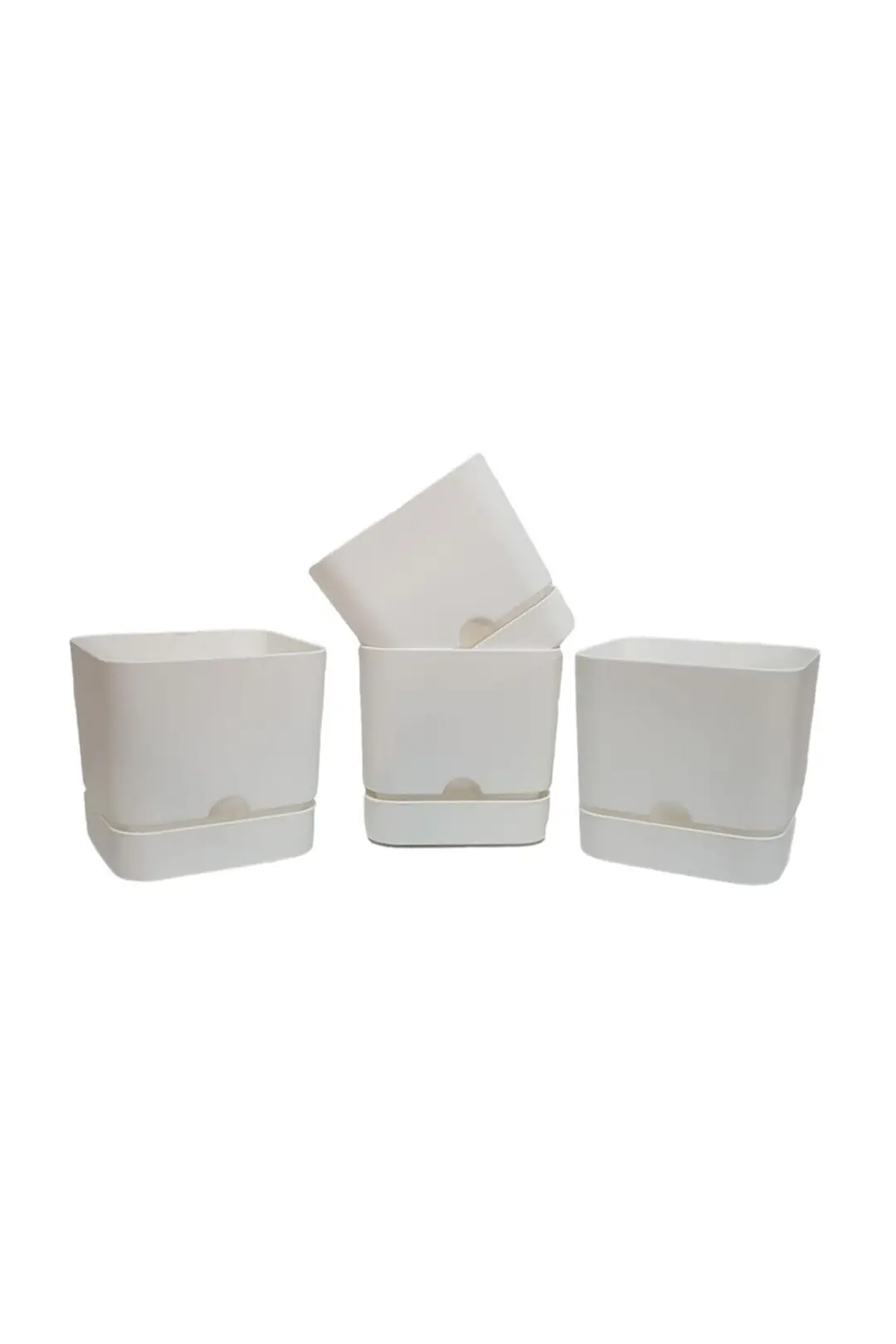 Begonia Square Flower Pot 1.5Lt White
