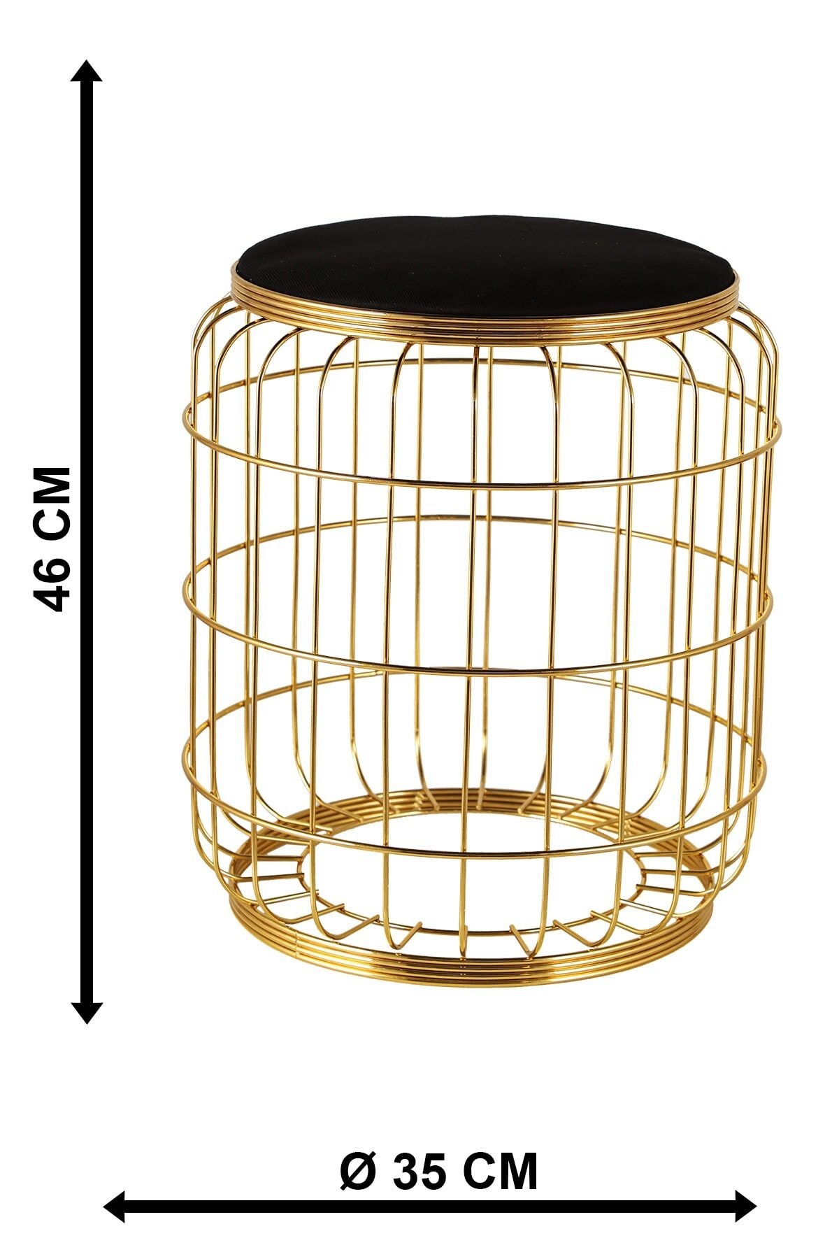Puf Metal Camellia  Gold-Siyah