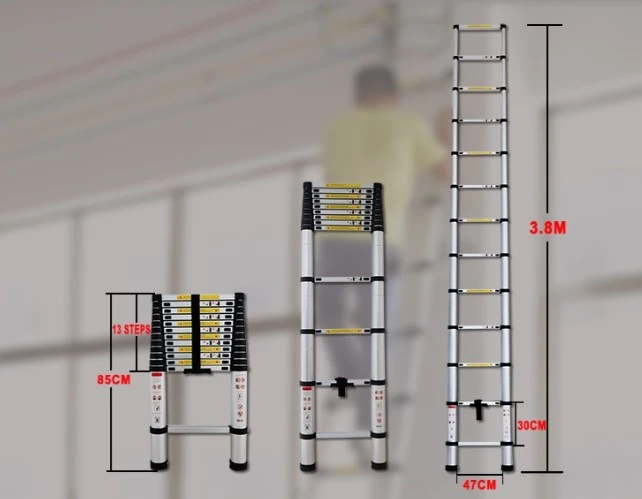 Teleskopik Merdiven 150kg 3.8m