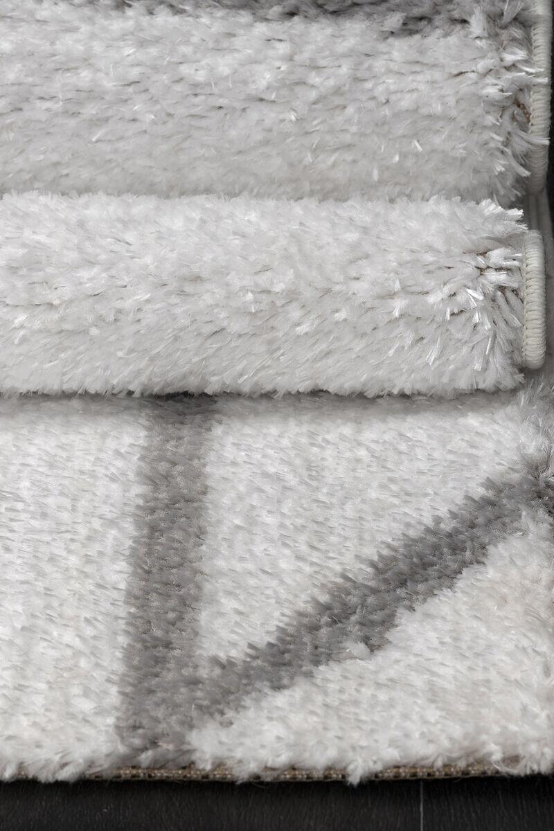 PuffyYumuşakDokuShaggyAsimetrikDesenBeyzGri120x170