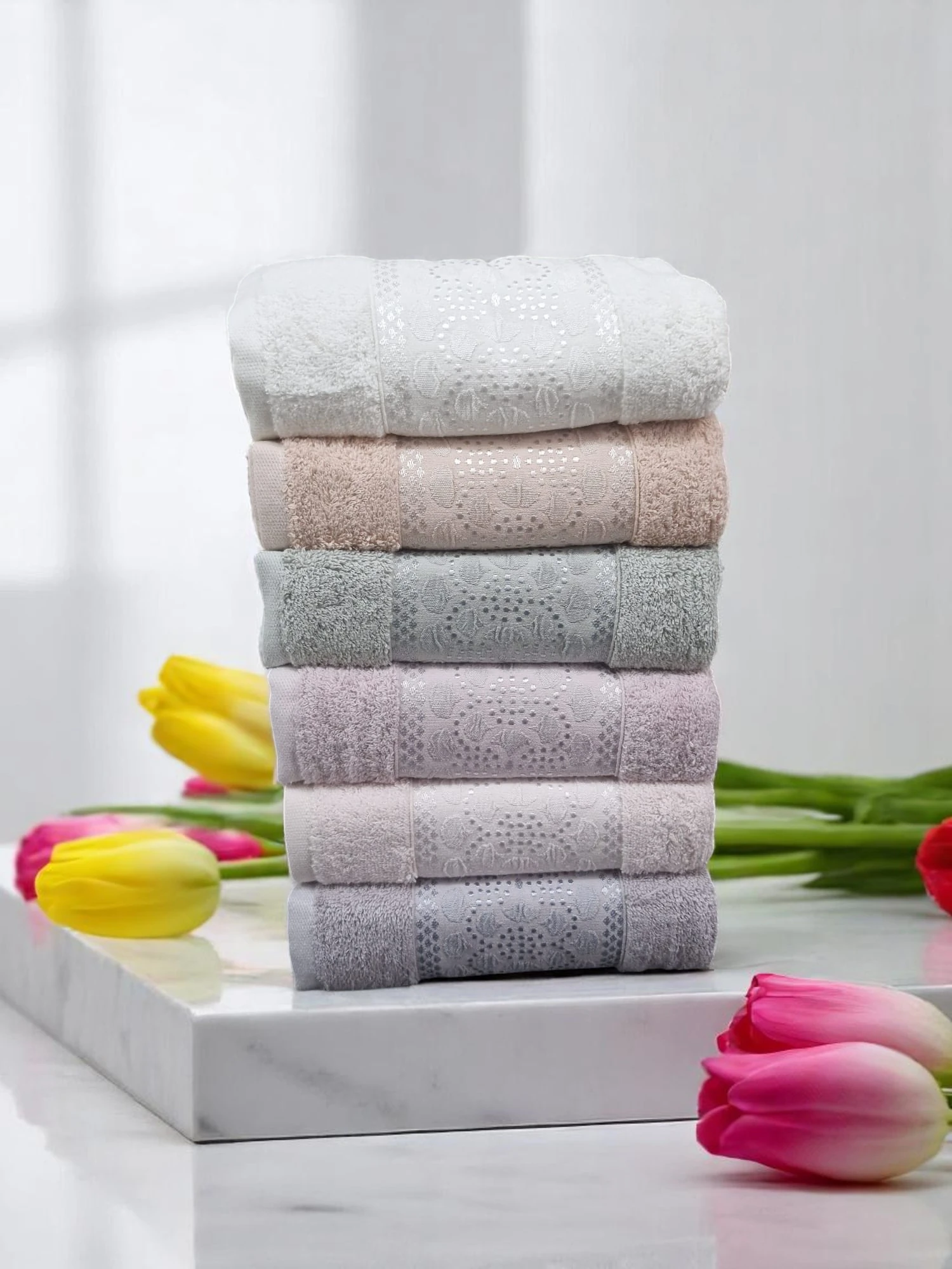 El Ve Yüz Havlusu Linda 6'lı 50x90cm