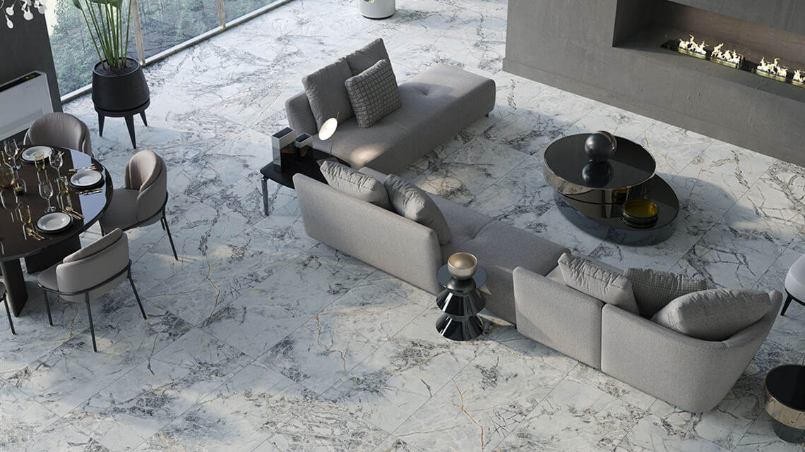 Yer-Duvar Karosu Glacier Mavi Parlak 60X120