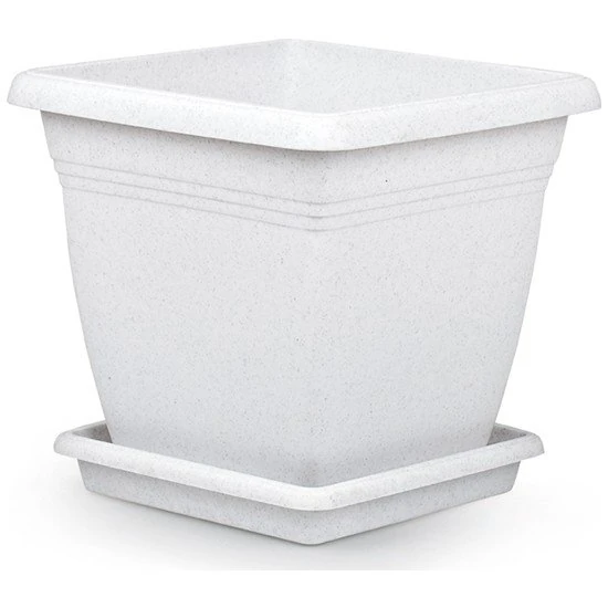 Villa Kare Saksı 64 Lt. No 5 Kirli Beyaz