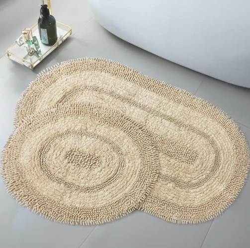 Klozet Paspas Takımı 2Li Oval Latte 60x100 50x60cm