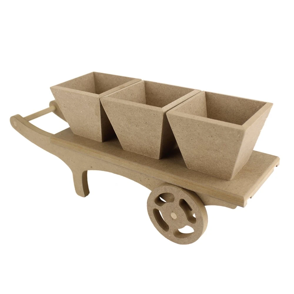 Ahşap Dekoratif Skulent Araba 35cm