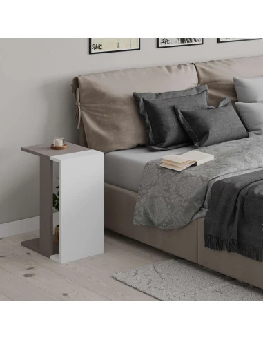 Yan Sehpa Zetti Açık Mocha-Beyaz 57*40*30cm