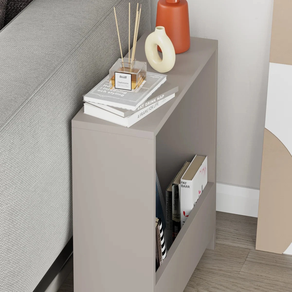 Yan Sehpa Simpi Açık Mocha 60*55*20cm