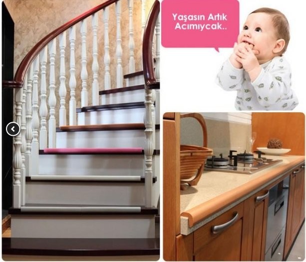 Çocuk Köşe Koruyucu Kauçuk Jumbo Gri