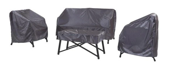 Oturma Grubu Koruma Örtüsü 4 Parça Siyah