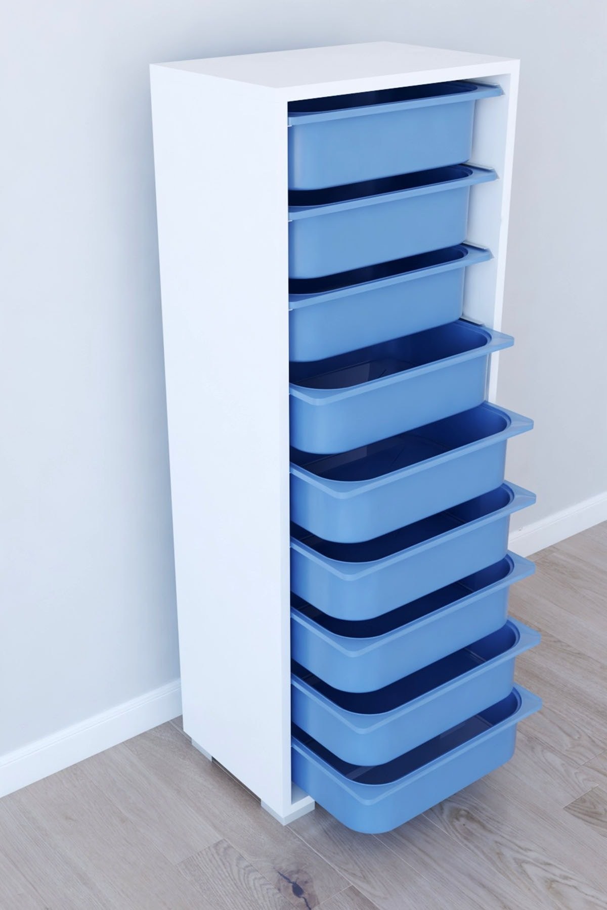 Çok Amaçlı Dolap 9  Sepetli Mavi 45.5x30x122.5cm
