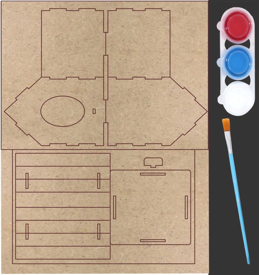 Ahşap Maket Kuş Evi Boyama Seti