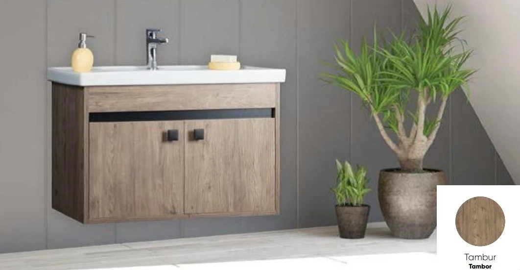 Litos Banyo Dolabı Lavabolu Alt Modül 65cm Tambur