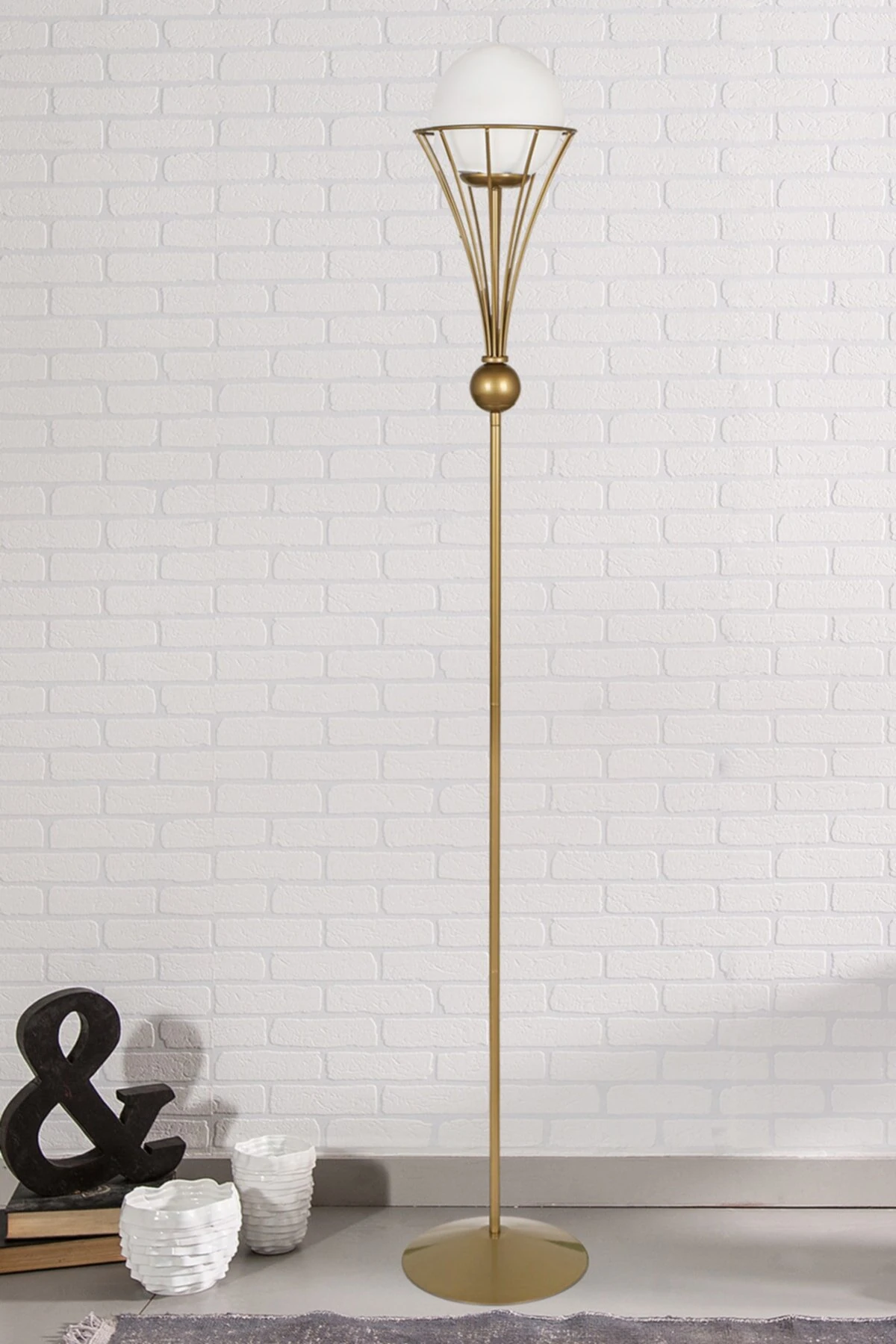 Lambader Ayarlanabilir Lapis Eskitme Beyaz Cam