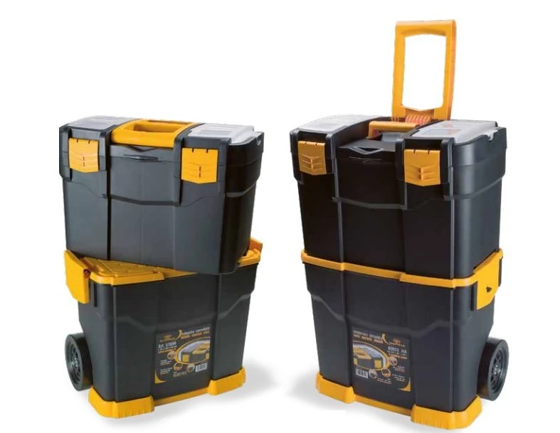 TeknaTakımÇantasıTekerlekli 2parçaSiyah46x28x67cm