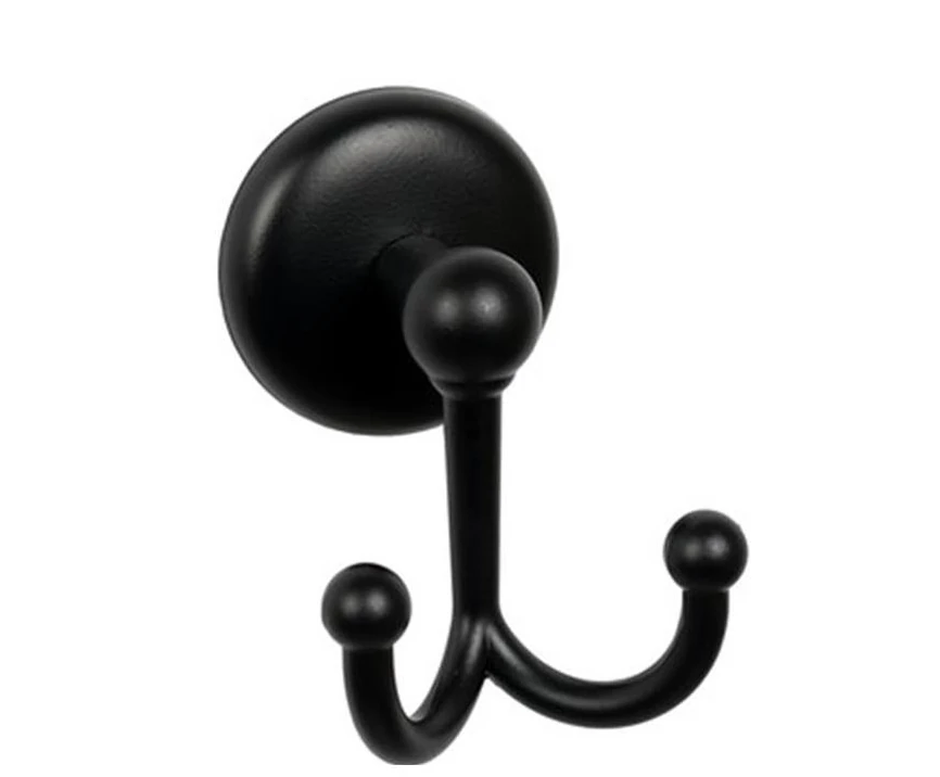 Yapışkanlı Kancalı 2li Bornoz Askılık Siyah