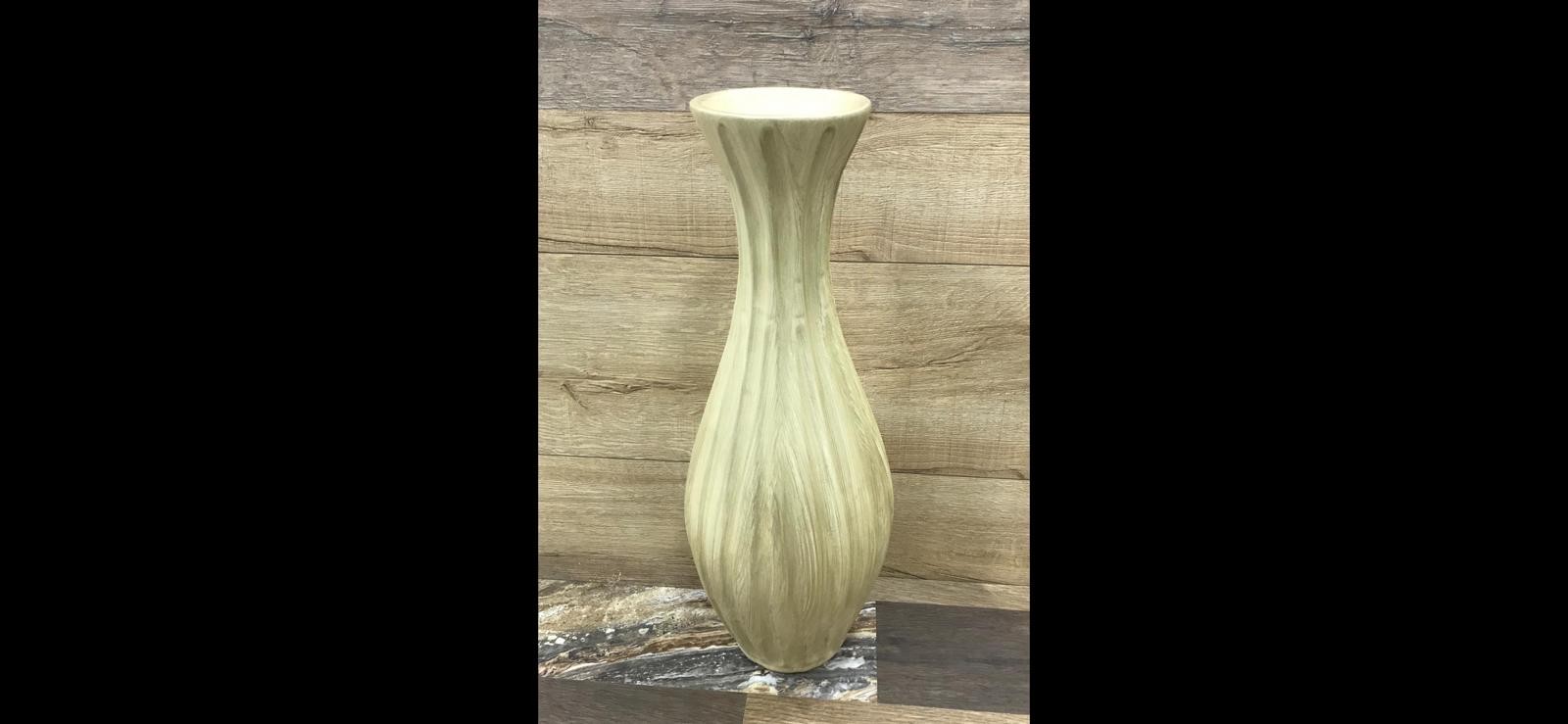 Vazo Çizgili Krem 55cm