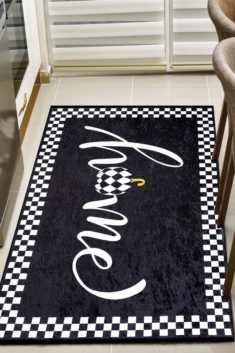 KaymazTabanlıYıkanabilirMutfakHalısıSiyah160x230