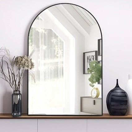 Ayna Oval Metal Çerçeveli  Siyah 65x85cm