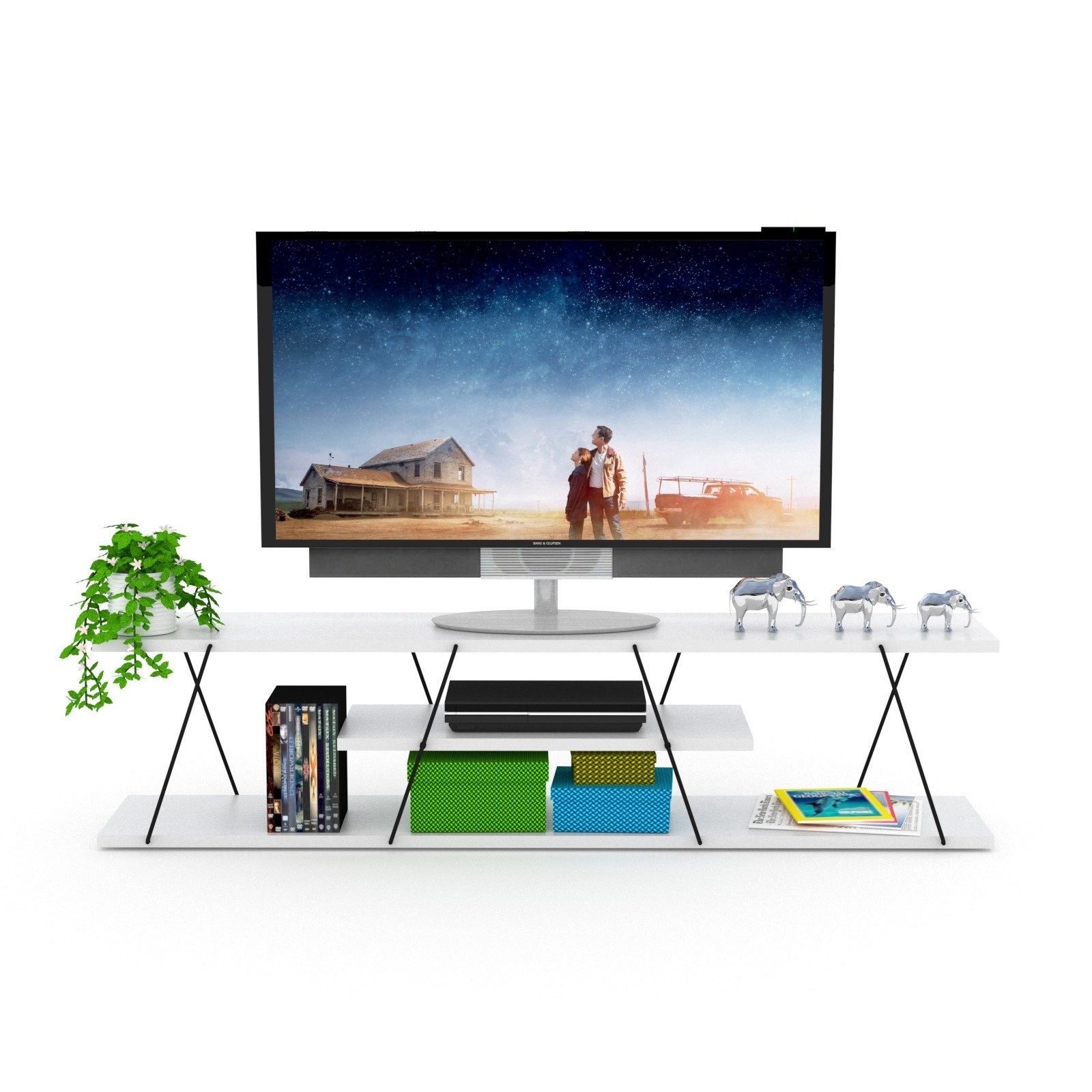 TV Ünitesi Tars Mini Beyaz-Siyah