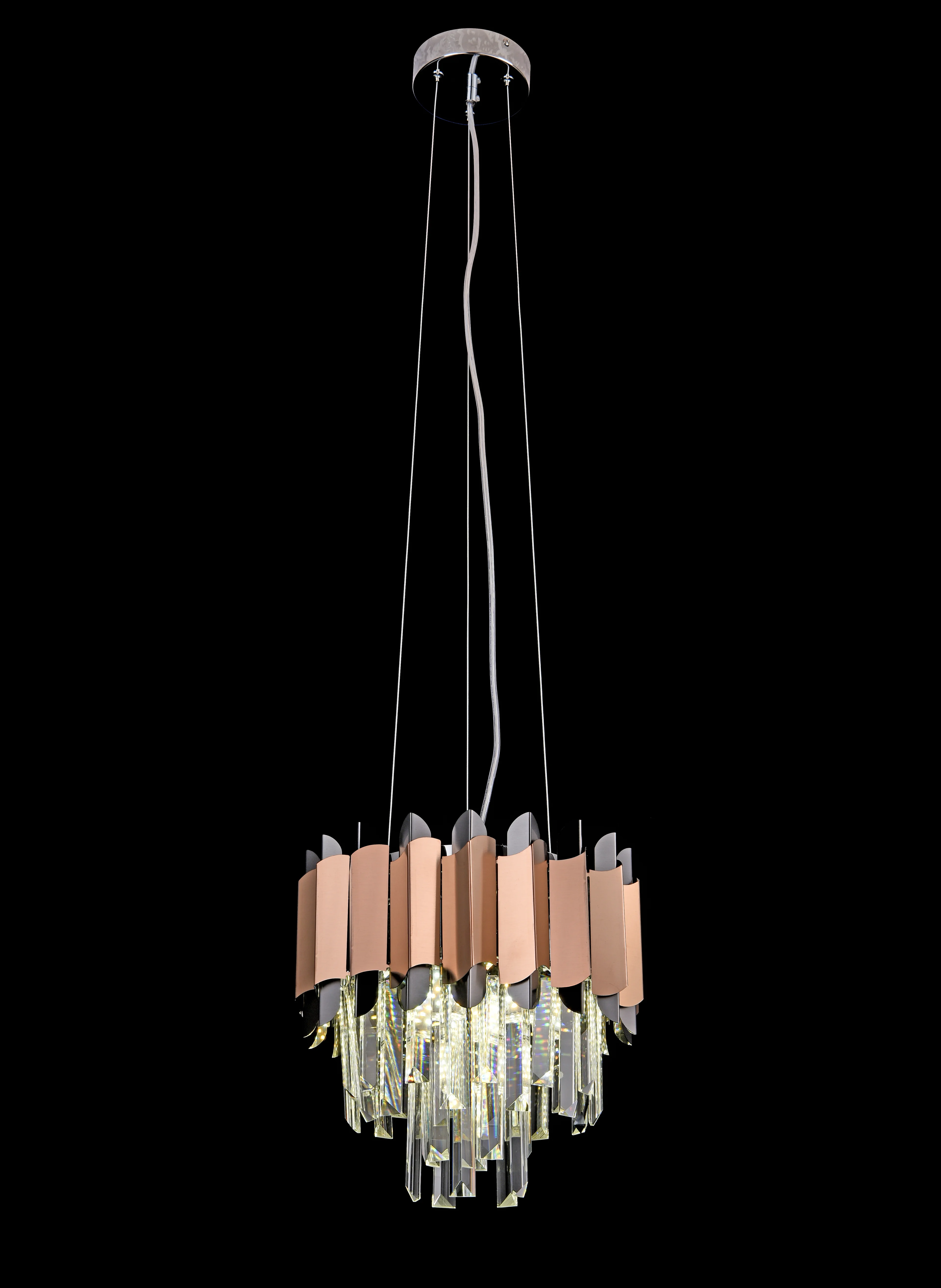 Avize Sarkıt Tekli Pasta Kristal Rose Gold