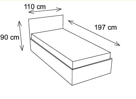 Bir Buçuk Kişilik Yatak Gabon Ceviz 105*200