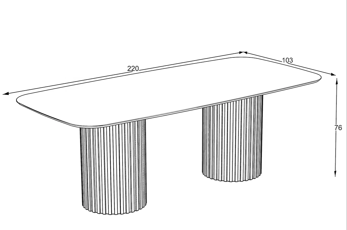 Masa Oslo Irony Süper Mat 220*103*76cm