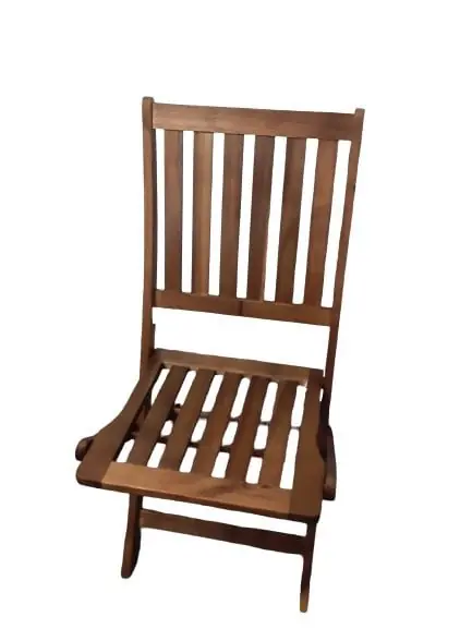 Wooden Armless Folding Chair with Thick Slats